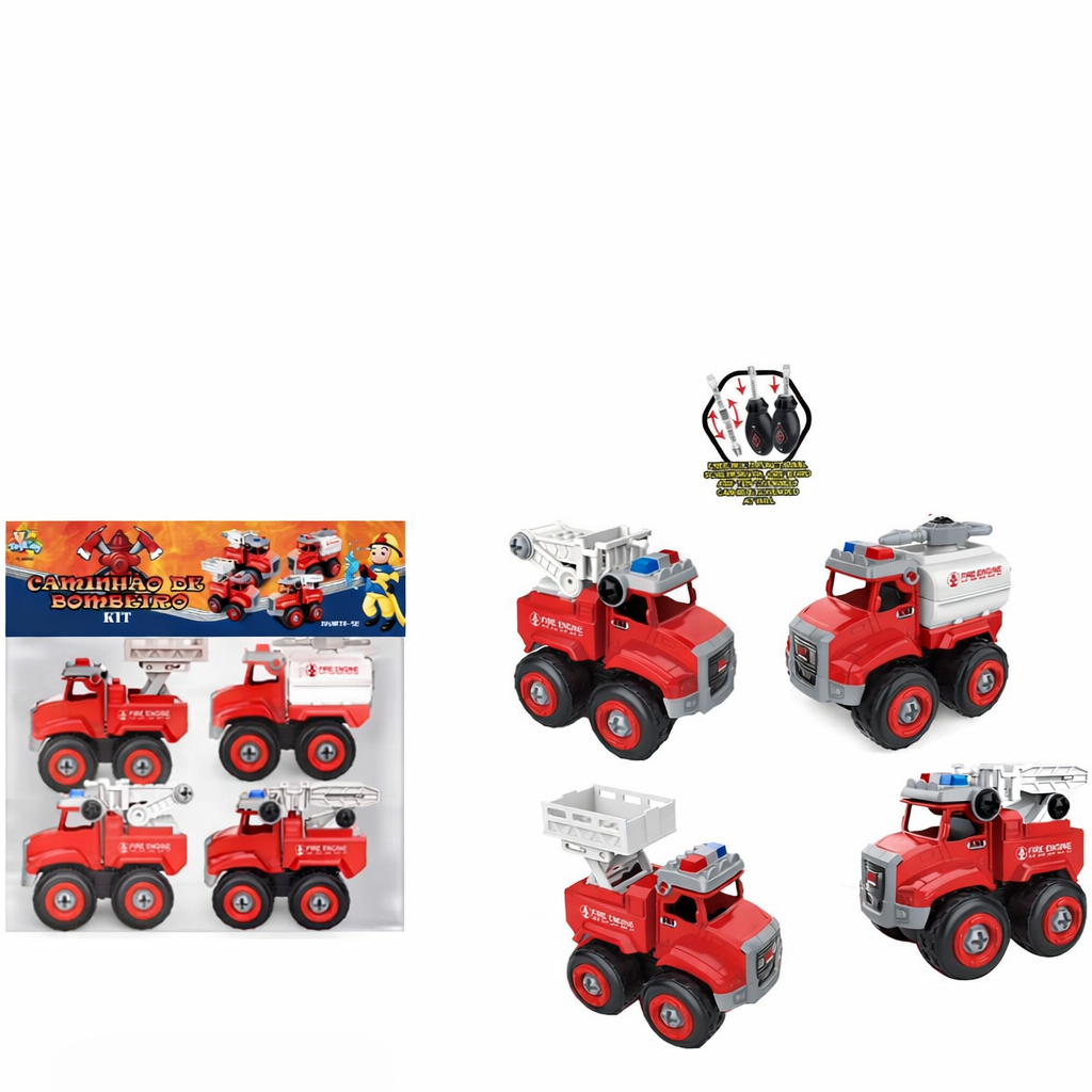 🚒 Kit Caminhão de Bombeiro Infantil – Brinquedo Educativo