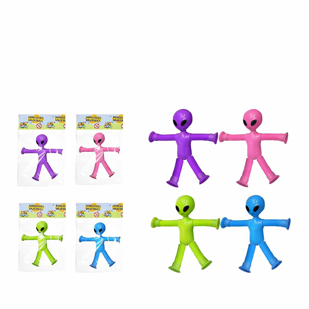 👽 Boneco Alien Flexível Colorido – Brinquedo Divertido e Criativo