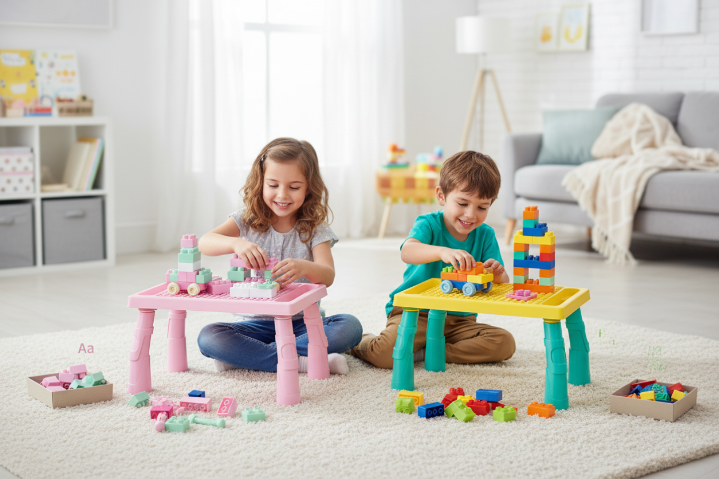 Mesa Criativa Building Blocks – Onde a Imaginação Ganha Vida! 🧱✨