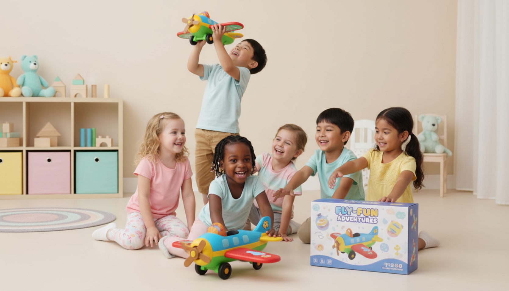 ✈️ Avião de Brinquedo 747 – Com Luzes, Sons e Movimento Bate‑e‑Volta!