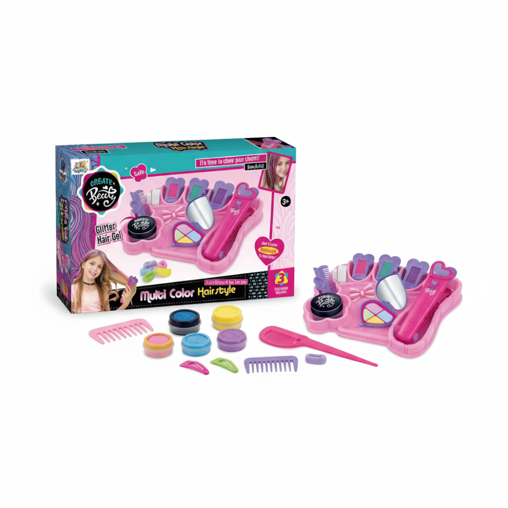 Kit Multi Color Hairstyle – Salão de Beleza Mágico: Crie Mechas Coloridas e Brilhantes em Segundos!