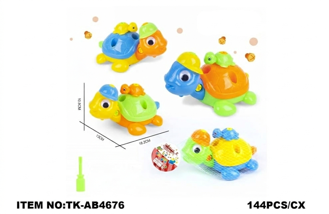 Tartaruga de Montar Polychrome Assembling - Brinquedo Educativo com Ferramenta