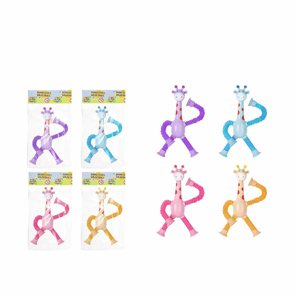 🦒 Girafinha Flexível Divertida – Brinquedo Sensorial Colorido para Crianças
