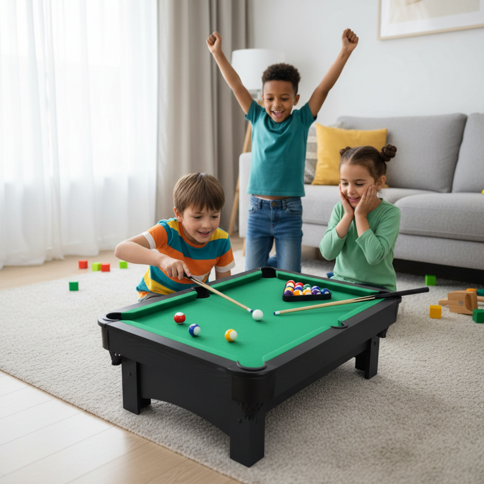 Mini Mesa de Sinuca Infantil – Kit Bilhar com Acessórios